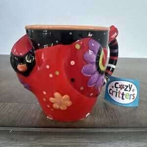 Cozy Critters Collection Cardinal Bird Mug 3D, Ceramic 12oz Red Cottage Core New